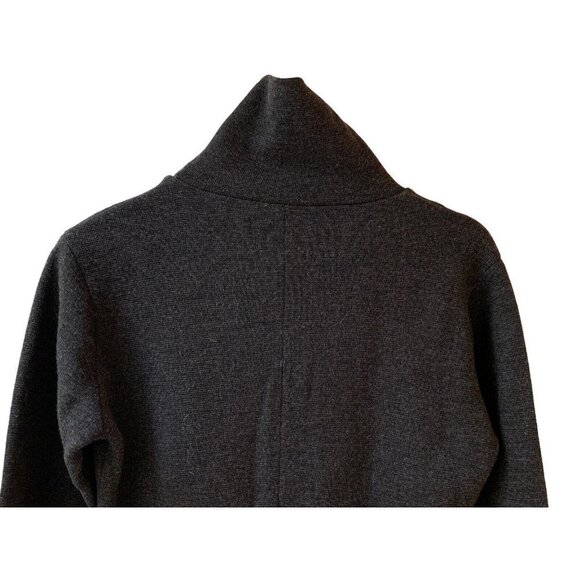Studio 0001 by Ferre Dark Gray 100% Wool Turtleneck Velvet Trim Sweater 10 - Picture 5 of 12